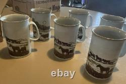 Vintage Dunoon Ceramics Mugs Set of 6 Made In Scotland