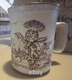 Vintage Dunoon Ceramics Stoneware Mugs Set of 6 Flowers Made In Scotland