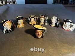 Vintage Royal Doulton King Henry VIII & 6 Wives Toby Mug, Jug Set, Complete