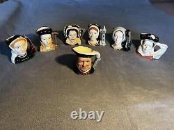 Vintage Royal Doulton King Henry VIII & 6 Wives Toby Mug, Jug Set, Complete