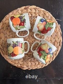 Vintage Set For Tea Grape Apple Pear Fruit Ceramic Coffee Mug Cup C Handle 4