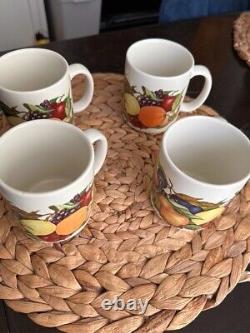 Vintage Set For Tea Grape Apple Pear Fruit Ceramic Coffee Mug Cup C Handle 4