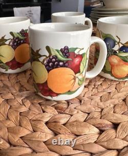 Vintage Set For Tea Grape Apple Pear Fruit Ceramic Coffee Mug Cup C Handle 4