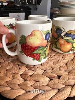 Vintage Set For Tea Grape Apple Pear Fruit Ceramic Coffee Mug Cup C Handle 4