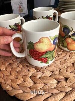 Vintage Set For Tea Grape Apple Pear Fruit Ceramic Coffee Mug Cup C Handle 4