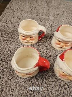 Vintage Winking Santa Ceramic Mugs Lot of 8