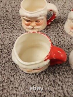 Vintage Winking Santa Ceramic Mugs Lot of 8