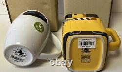 Wall-e Wall E Eve DISNEY STORE PIXAR Ceramic 16oz 3D COFFEE Mug Set VERY RARE NE