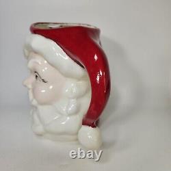 Winking Santa Pitcher Mug Set Ceramic Vintage Jolly Happy Smiling Hand Painted