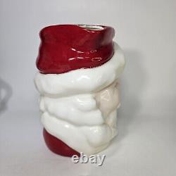 Winking Santa Pitcher Mug Set Ceramic Vintage Jolly Happy Smiling Hand Painted