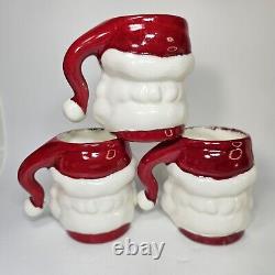 Winking Santa Pitcher Mug Set Ceramic Vintage Jolly Happy Smiling Hand Painted