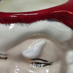 Winking Santa Pitcher Mug Set Ceramic Vintage Jolly Happy Smiling Hand Painted